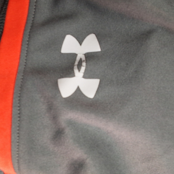 Under Armour Gray and Orange Athletic Performance Shorts - Picture 6 of 12
